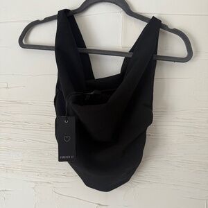 Forever 21 Black Cowl Neck Top - New with Tags - Size Small